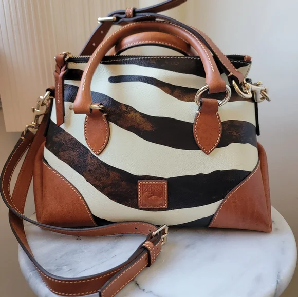 Dooney & Bourke Zebra Print Leather Handbag - Picture 2 of 6